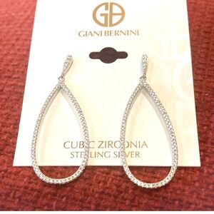 Giani Bernini Sterling Silver Pavé
Cubic Zirconia Open Tear Drop
Earrings. NWT